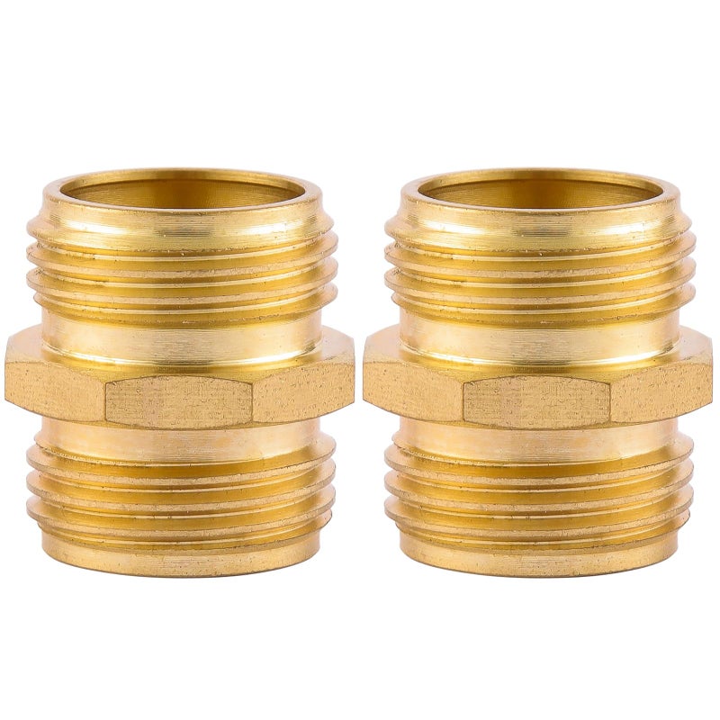 Sanpaint 2 Pack 3/4 Inch Brass Garden Hose Adapter Male to Male Quick Connector - Image 4